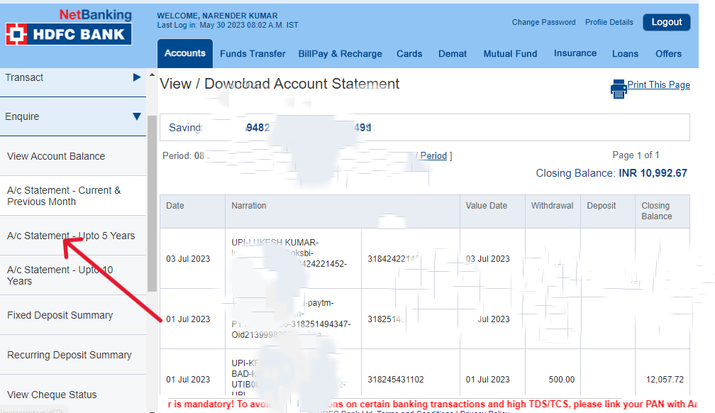 bank statement 3