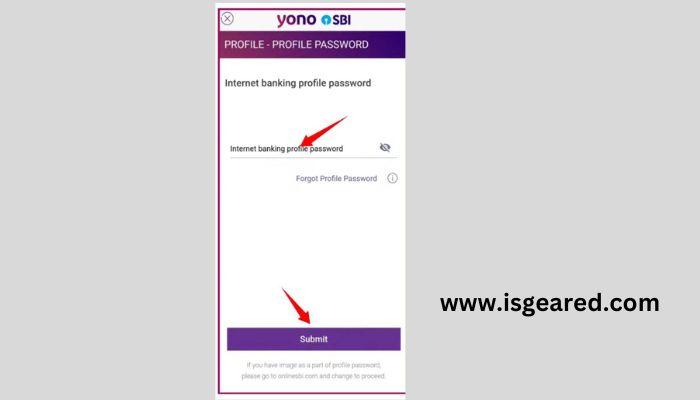 sbi yono profile password